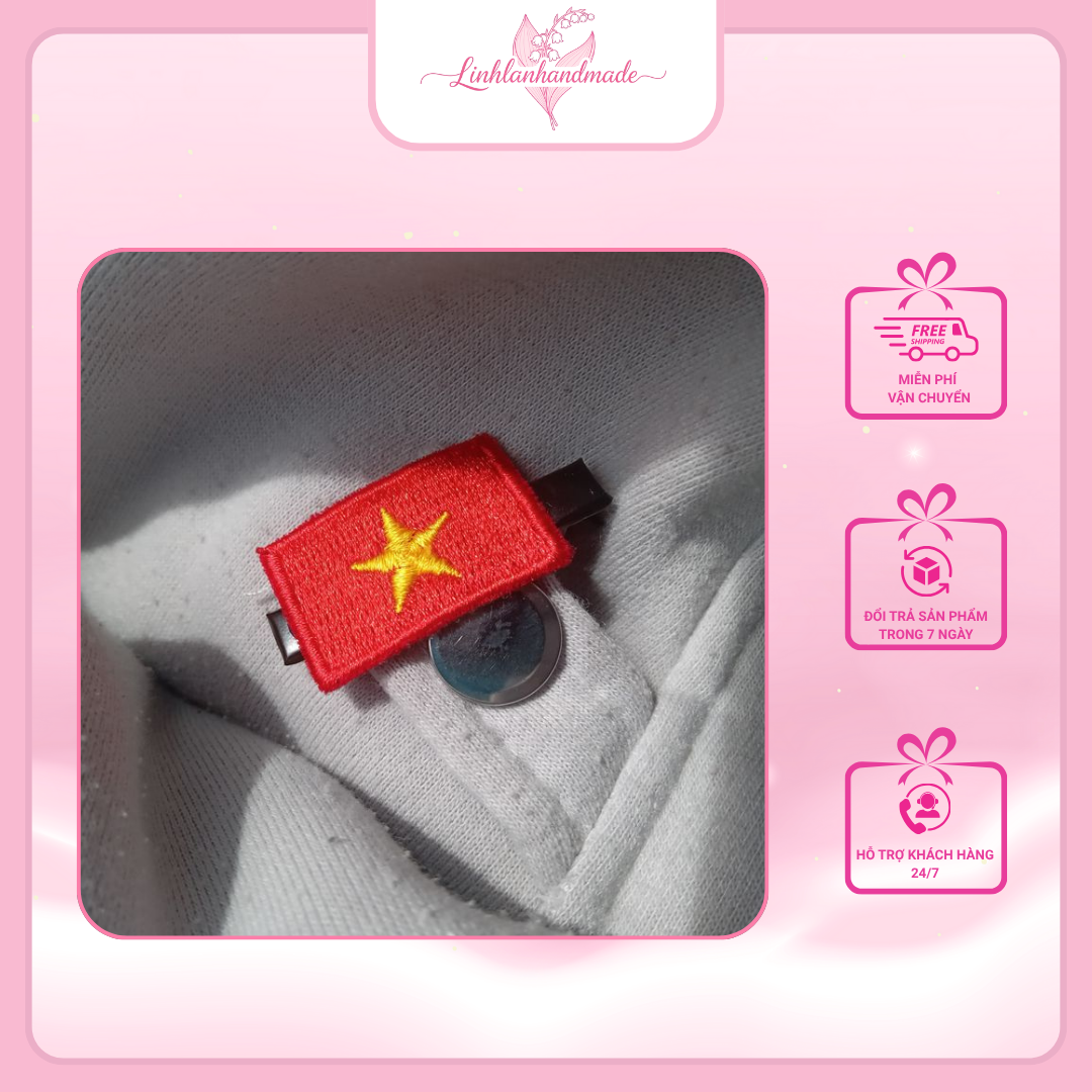 kep-toc-co-do-sao-vang-handmade Kẹp tóc cờ đỏ sao vàng handmade