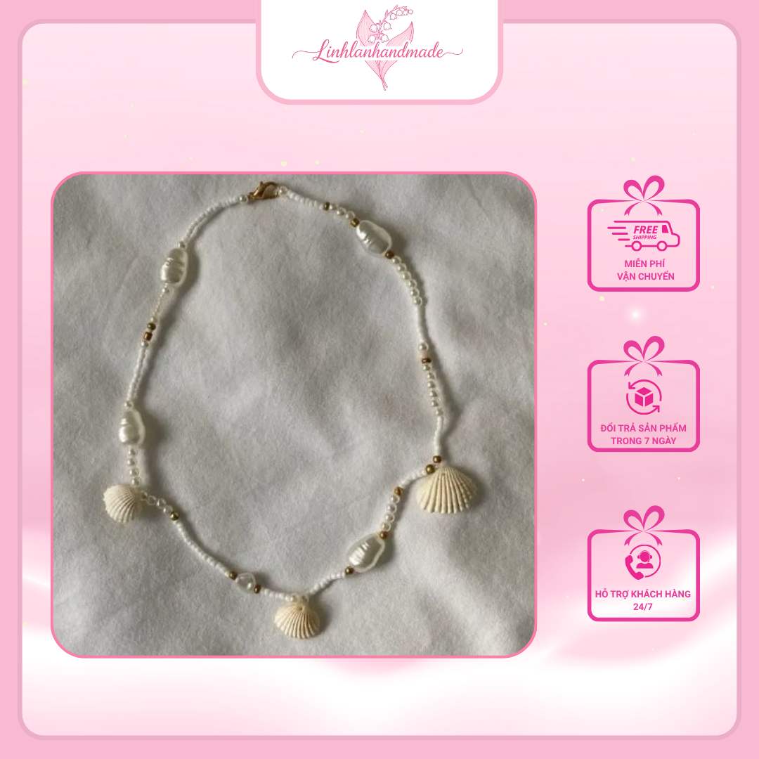 day-chuyen-trang Dây chuyền handmade sò biển