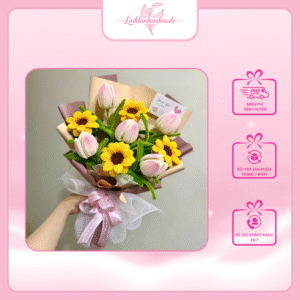 bó hoa hướng dương handmade