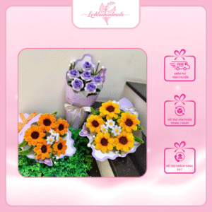 bó hoa hướng dương handmade