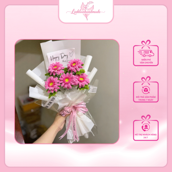 bó hoa hướng dương handmade