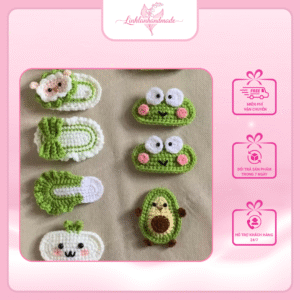 Kẹp tóc handmade đan len