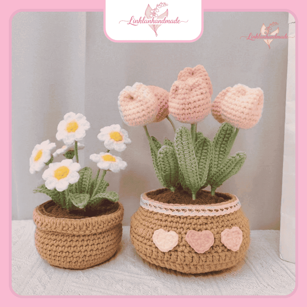 chậu hoa handmade