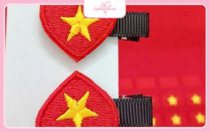 Kẹp tóc trái tim cờ đỏ sao vàng