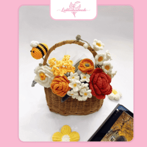 giỏ hoa len handamde