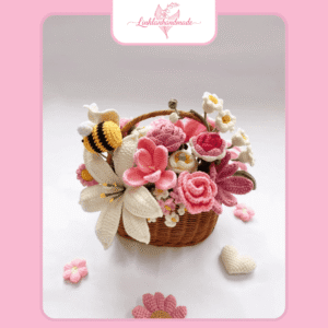 giỏ hoa len handmade