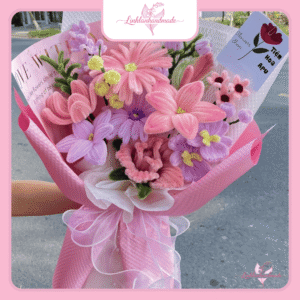 làm hoa handmade bằng kẽm nhung