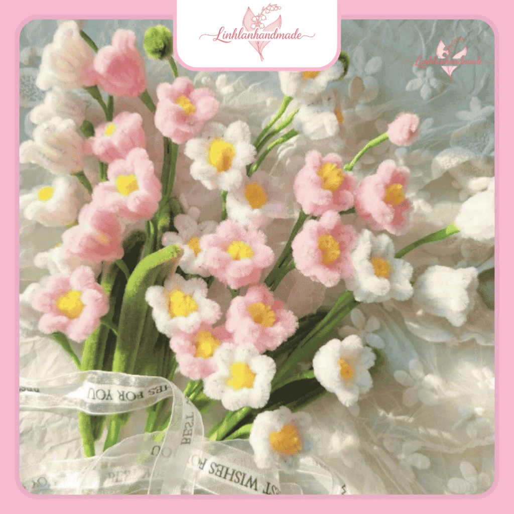 làm hoa handmade bằng kẽm nhung